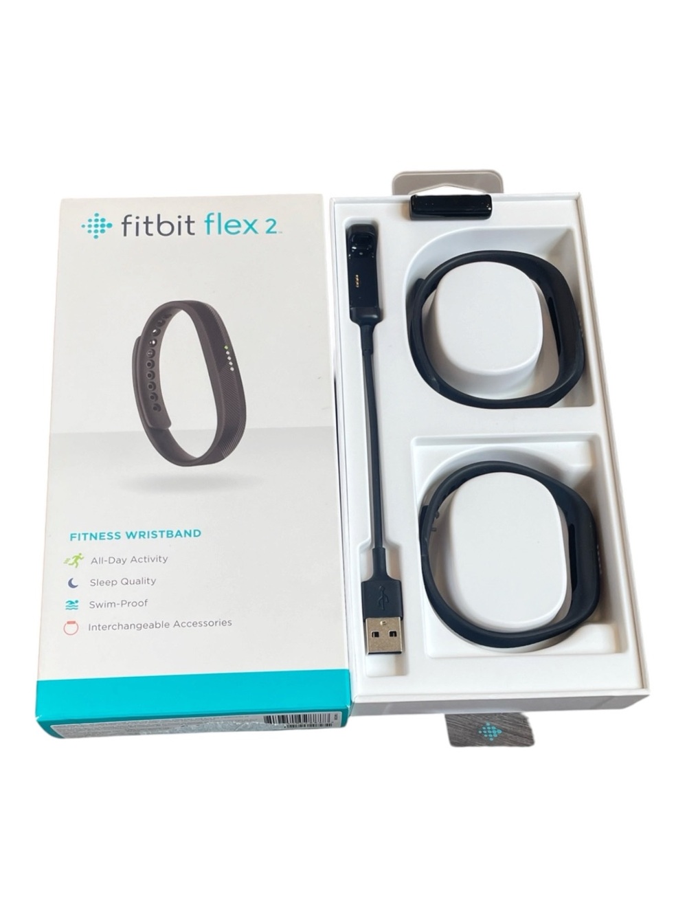 Fitbit Flex 2 Black Smart Watch Tracker In Box Tested and Working